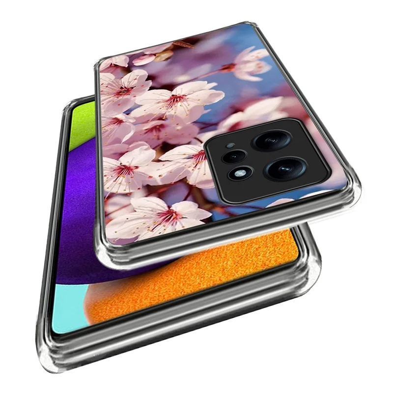 For Xiaomi Redmi Note 12 4G Case Soft TPU IMD Pattern Printing Phone Shell - Peach Blossom