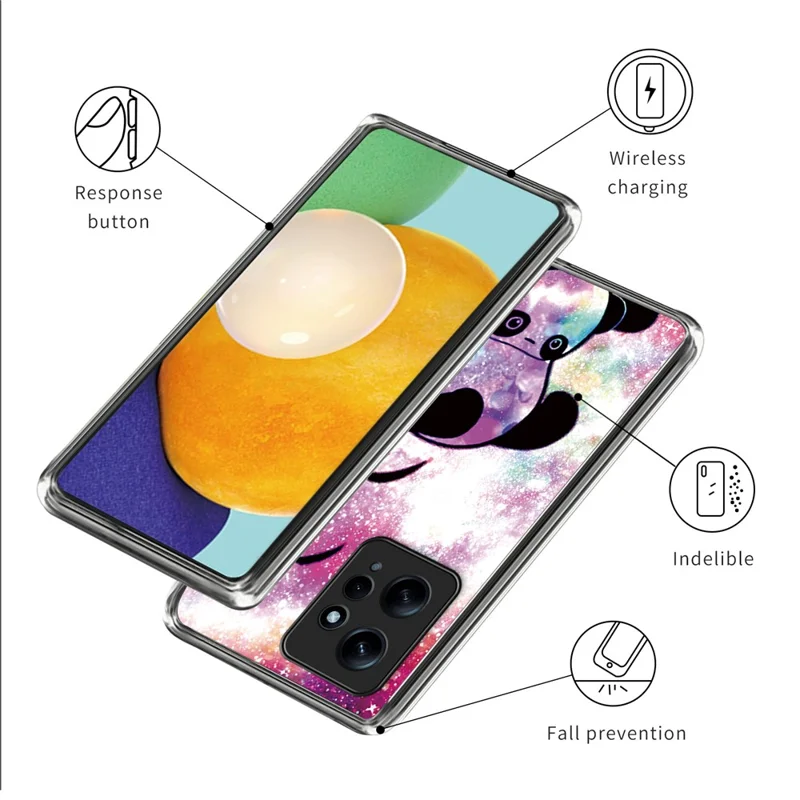 For Xiaomi Redmi Note 12 4G Case Soft TPU IMD Pattern Printing Phone Shell - Cute Panda
