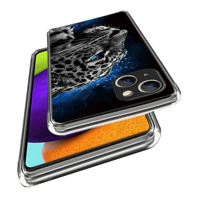 For iPhone 15 Case Drop-proof TPU Pattern Printing Phone Guard Cover - Tiger