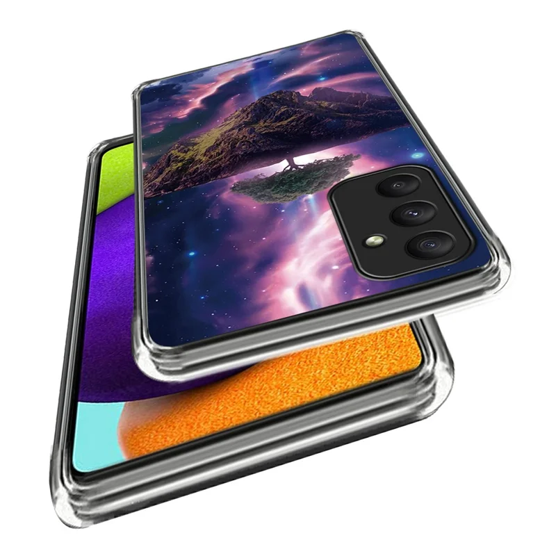 För Samsung Galaxy A55 5G TPU-hölje Mönster Slim Design - Aurora Night