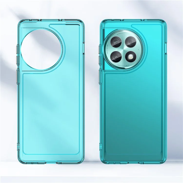 Para OnePlus Ace 2 Pro 5G Funda Candy Series Absorción de Golpes Funda de Teléfono Móvil de TPU - Azul Transparente