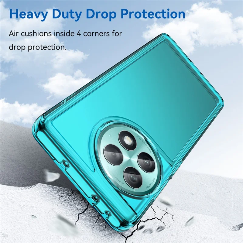 Para OnePlus Ace 2 Pro 5G Funda Candy Series Absorción de Golpes Funda de Teléfono Móvil de TPU - Azul Transparente