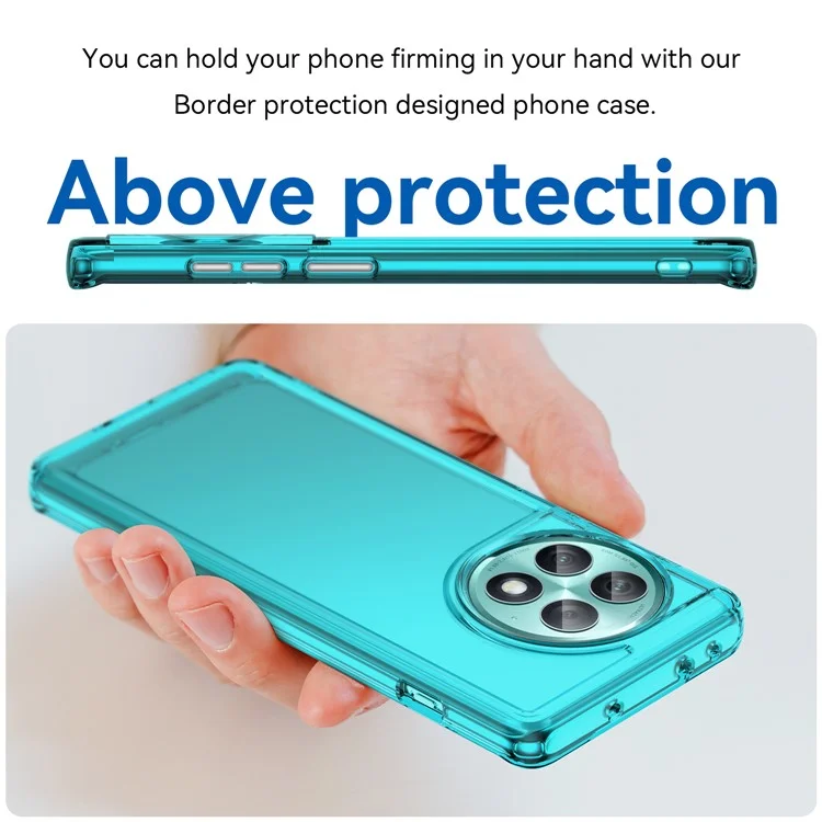 Para OnePlus Ace 2 Pro 5G Funda Candy Series Absorción de Golpes Funda de Teléfono Móvil de TPU - Azul Transparente