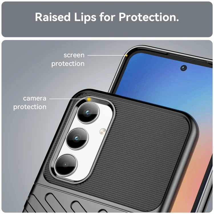 Thunder Series für Samsung Galaxy A35 5G Cases Stoßabsorbierender TPU-Handyhülle - Schwarz