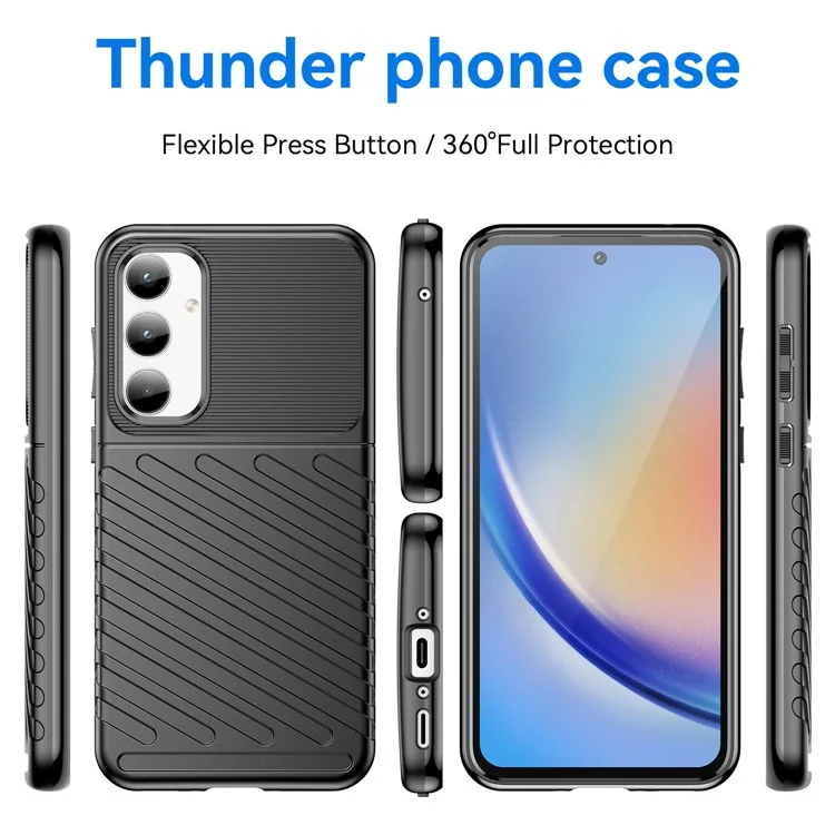 Thunder Series für Samsung Galaxy A35 5G Cases Stoßabsorbierender TPU-Handyhülle - Schwarz