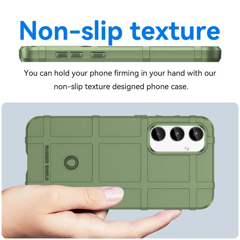For Samsung Galaxy A35 5G TPU Phone Case Shockproof Cell Phone Cover with Square Grid Texture - Green