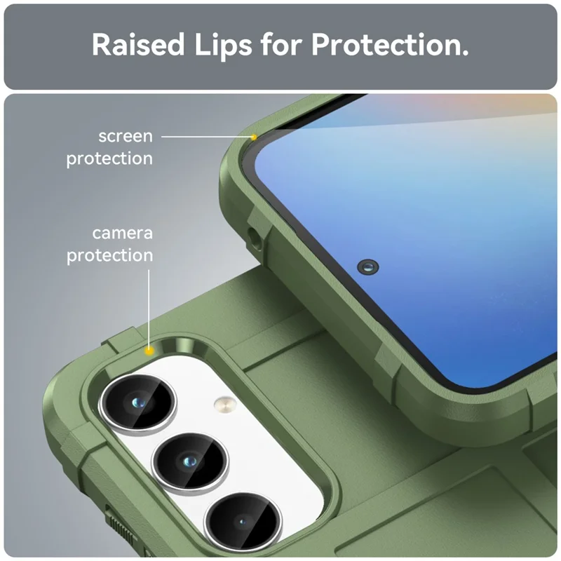 For Samsung Galaxy A35 5G TPU Phone Case Shockproof Cell Phone Cover with Square Grid Texture - Green