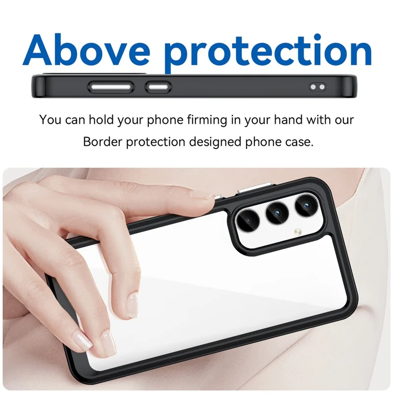 Pour Samsung Galaxy A35 5G Étui TPU + Acrylique Hybrid Phone Cover - Noir