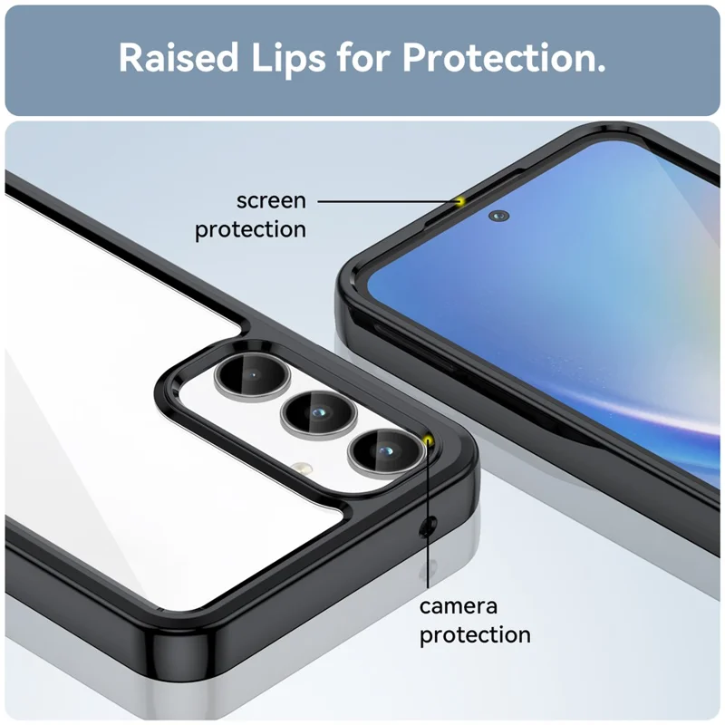 Pour Samsung Galaxy A35 5G Étui TPU + Acrylique Hybrid Phone Cover - Noir