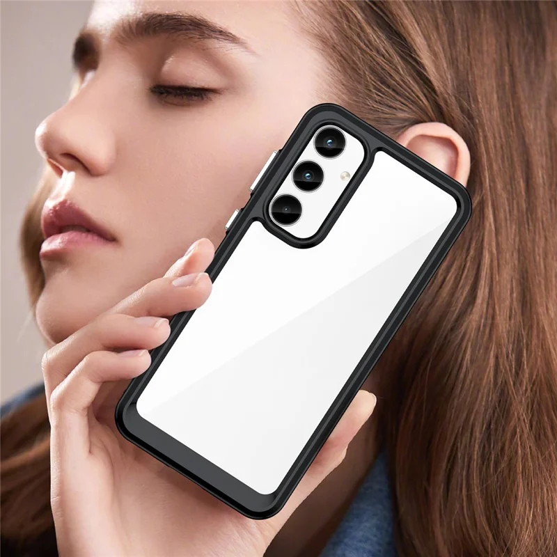Pour Samsung Galaxy A35 5G Étui TPU + Acrylique Hybrid Phone Cover - Noir