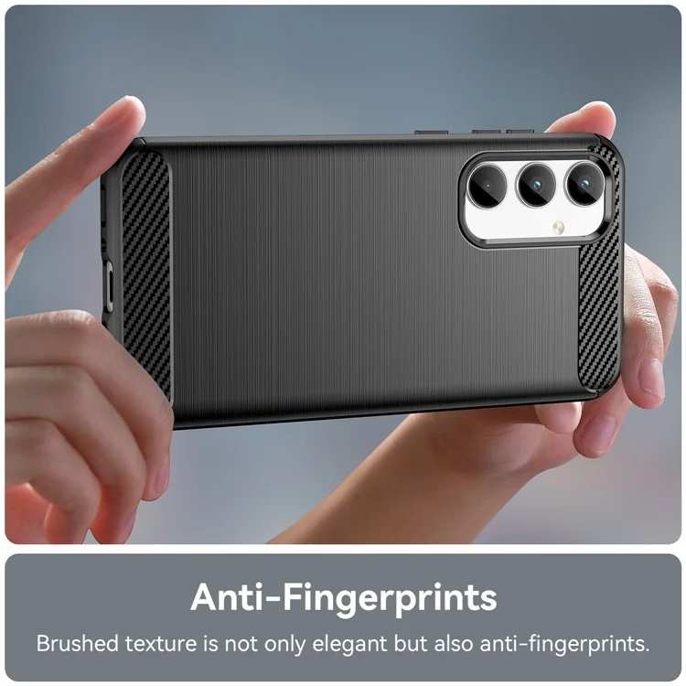 Per Samsung Galaxy A35 5G Case Carbon Fiber Texture Phone Shell Anti-Dust TPU Phone Cover - Nero
