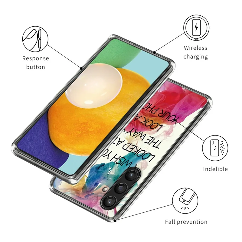 For Samsung Galaxy S23 FE IMD Pattern Case Soft TPU Anti-Scratch Back Cover - Looked at Me