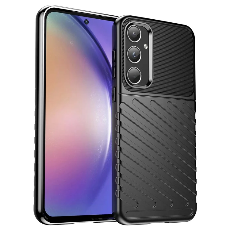 Serie Thunder para Samsung Galaxy A55 5G Funda de teléfono Funda de teléfono flexible de TPU - Negro