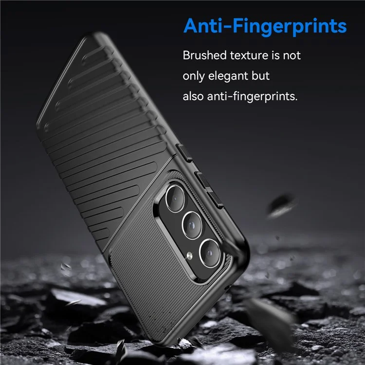 Serie Thunder para Samsung Galaxy A55 5G Funda de teléfono Funda de teléfono flexible de TPU - Negro