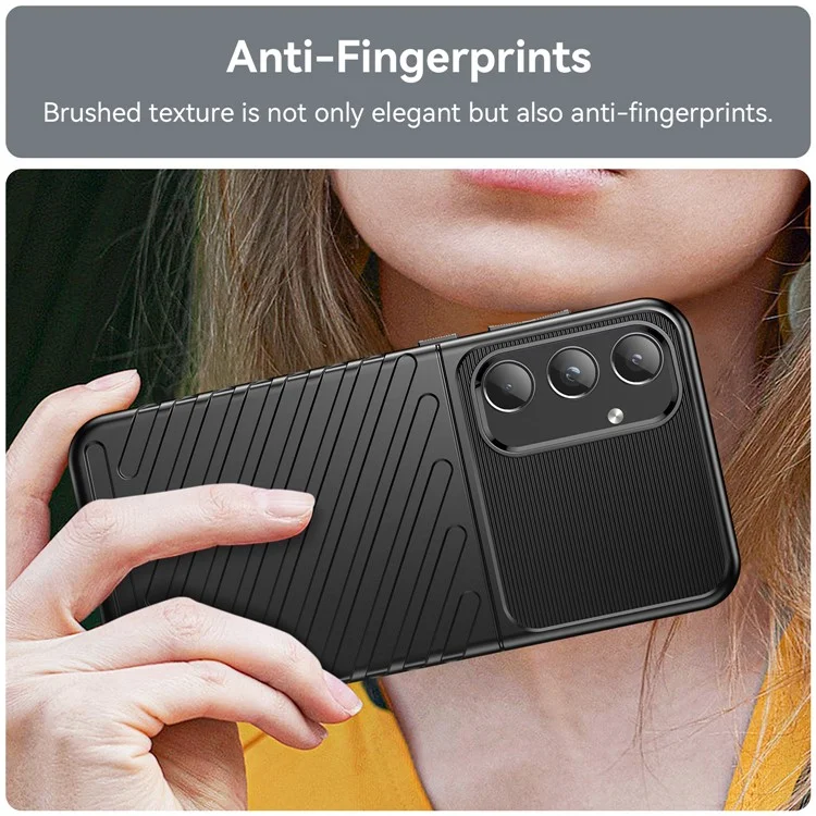 Serie Thunder para Samsung Galaxy A55 5G Funda de teléfono Funda de teléfono flexible de TPU - Negro