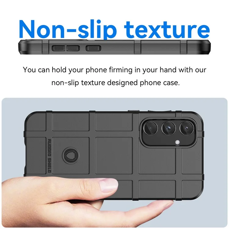 Para Samsung Galaxy A55 5G Case Anti-Scratch Square Grid TPU Shell Phone Cover - Preto
