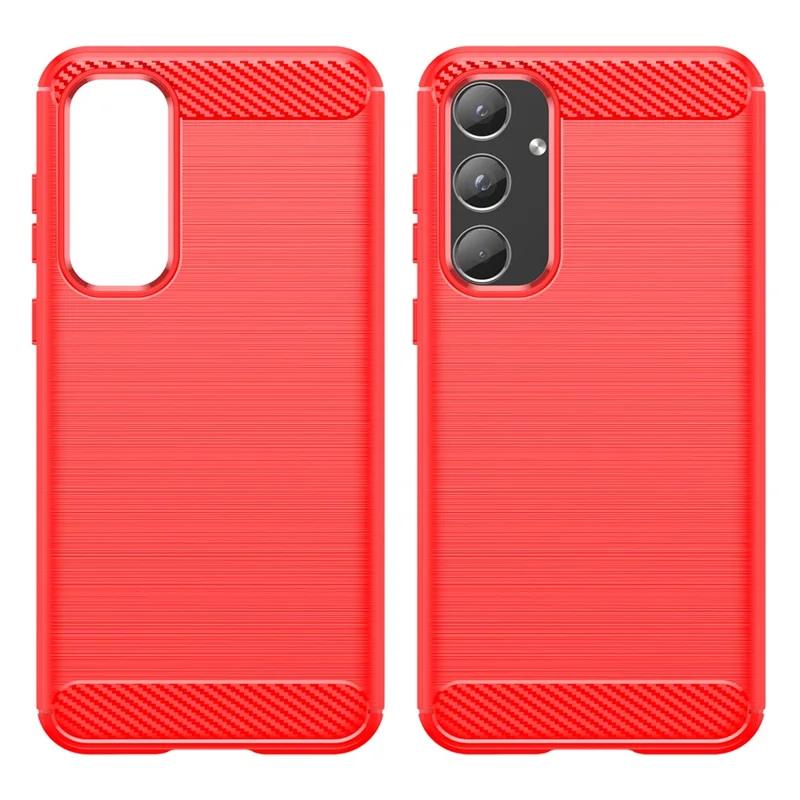 Phone Case For Samsung Galaxy A55 5G Carbon Fiber Texture TPU Phone Cover - Red