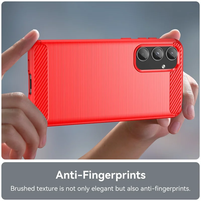 Phone Case For Samsung Galaxy A55 5G Carbon Fiber Texture TPU Phone Cover - Red