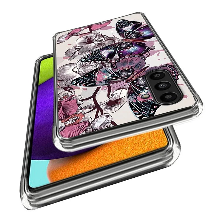 For Samsung Galaxy A14 4G / 5G TPU Phone Case IMD Pattern Fashion Slim Protective Cover - Purple Butterflies
