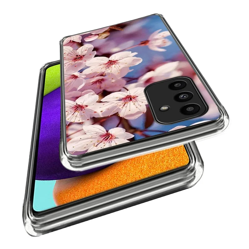 For Samsung Galaxy A15 4G / 5G TPU Phone Case Pattern Printing Anti-Scratch Shockproof - Peach Blossom