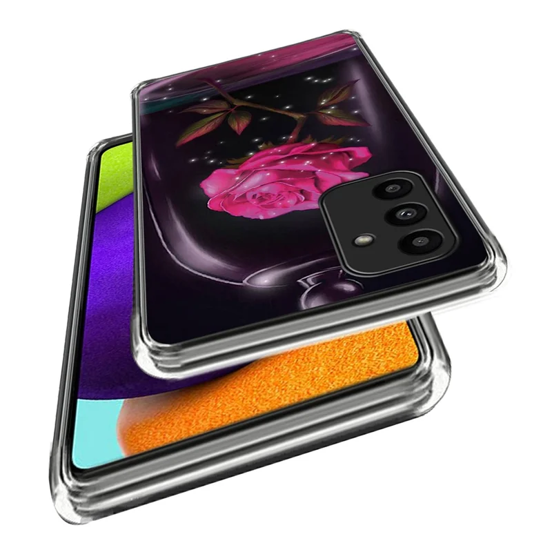 För Samsung Galaxy A15 4G / 5G TPU-hållare med mönster, skrapskydd, stötsäker - Rosa