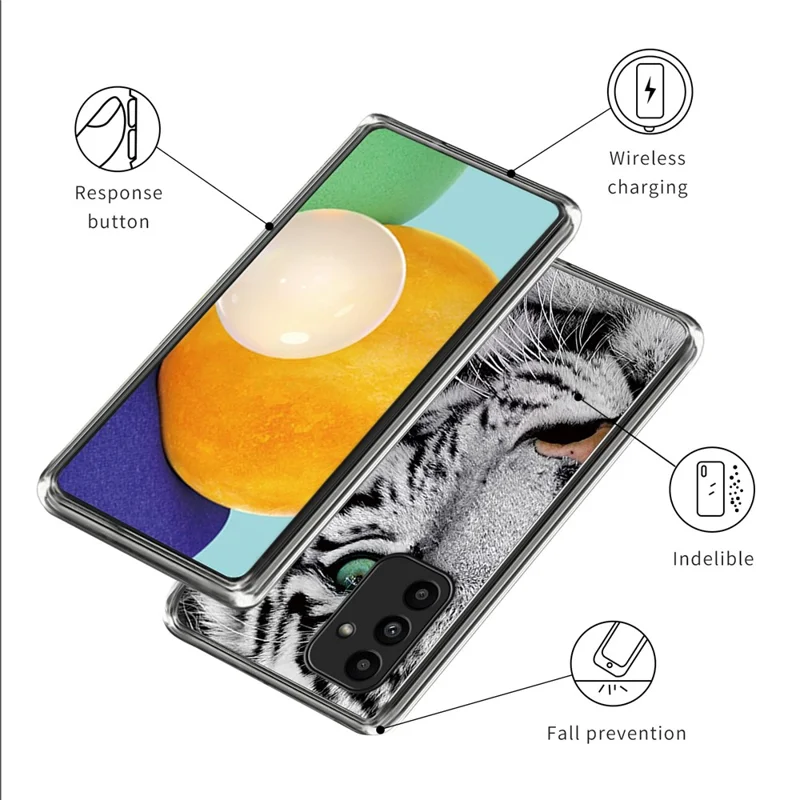 For Samsung Galaxy A15 4G / 5G TPU Phone Case Pattern Printing Anti-Scratch Shockproof - Tiger Head