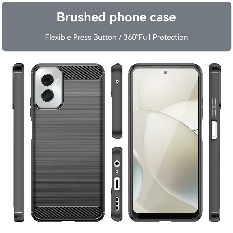 Für Motorola Moto G Power (2024) TPU-Telefonhülle Staubdichte Carbon-Faser-Textur Telefonhülle - Schwarz