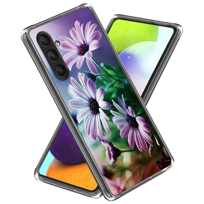 For Samsung Galaxy A25 5G (Global) (161.0 x 76.5 x 8.3mm) Case Pattern Printing TPU Phone Cover - Purple Chrysanthemum