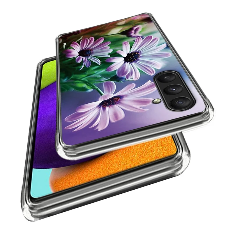 For Samsung Galaxy A25 5G (Global) (161.0 x 76.5 x 8.3mm) Case Pattern Printing TPU Phone Cover - Purple Chrysanthemum