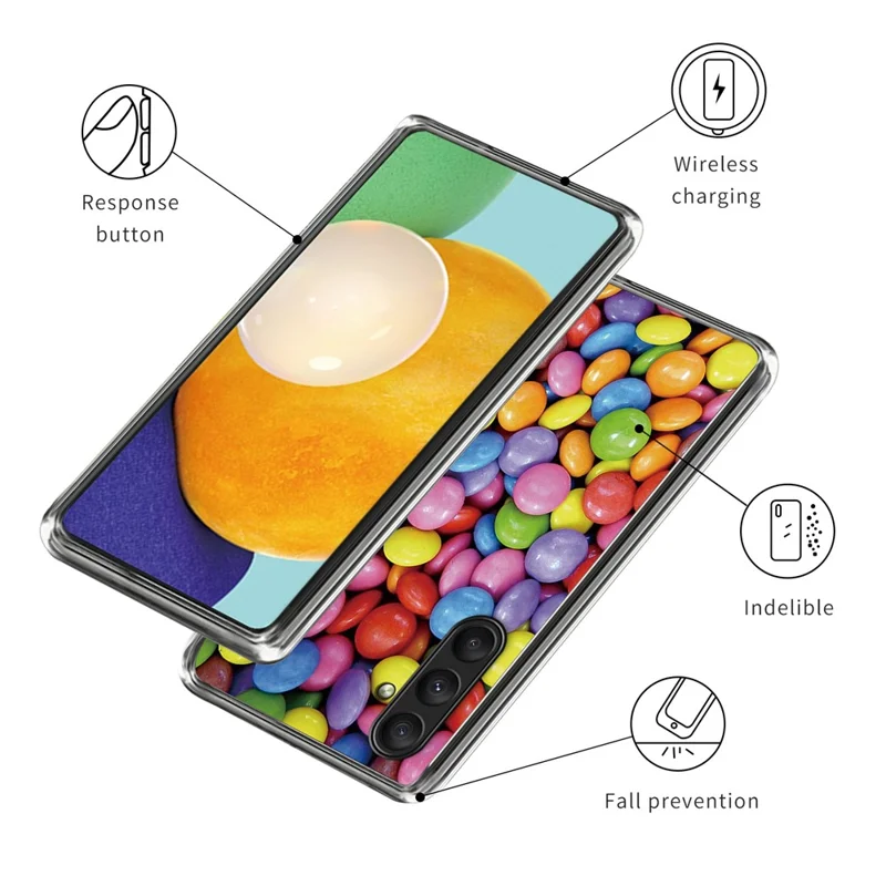 For Samsung Galaxy A25 5G (Global) (161.0 x 76.5 x 8.3mm) Case Pattern Printing TPU Phone Cover - Rainbow Candy