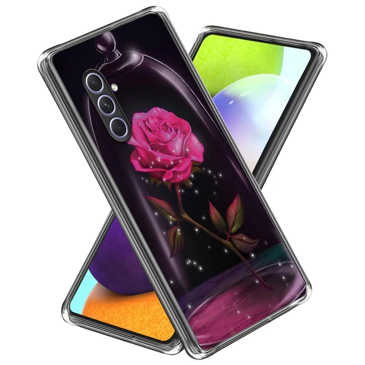 For Samsung Galaxy A54 5G Phone Case with Pattern Ultra Slim Back Cover - Rose