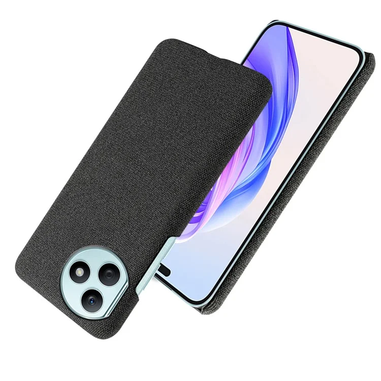 Funda de teléfono resistente a los arañazos For Honor X50i+ 5G con tela y protección de PC - Negro