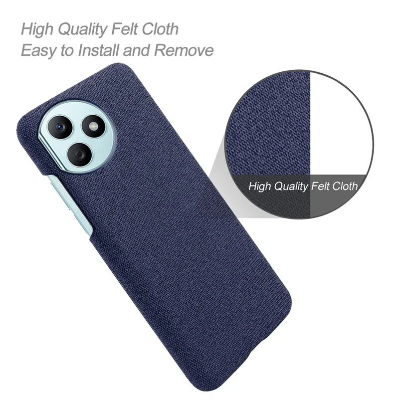 For Honor X50i+ 5G Anti-Scratch Phone Case Cloth+PC Protection Phone Cover - Blue