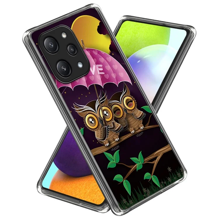 Для Xiaomi Redmi 12 5G (Global) / Poco M6 Pro 5G Чехол для телефона с печатью узора из ТПУ - Owl Couple