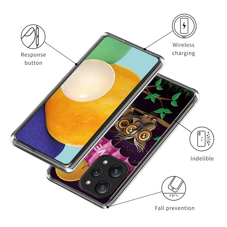 Для Xiaomi Redmi 12 5G (Global) / Poco M6 Pro 5G Чехол для телефона с печатью узора из ТПУ - Owl Couple