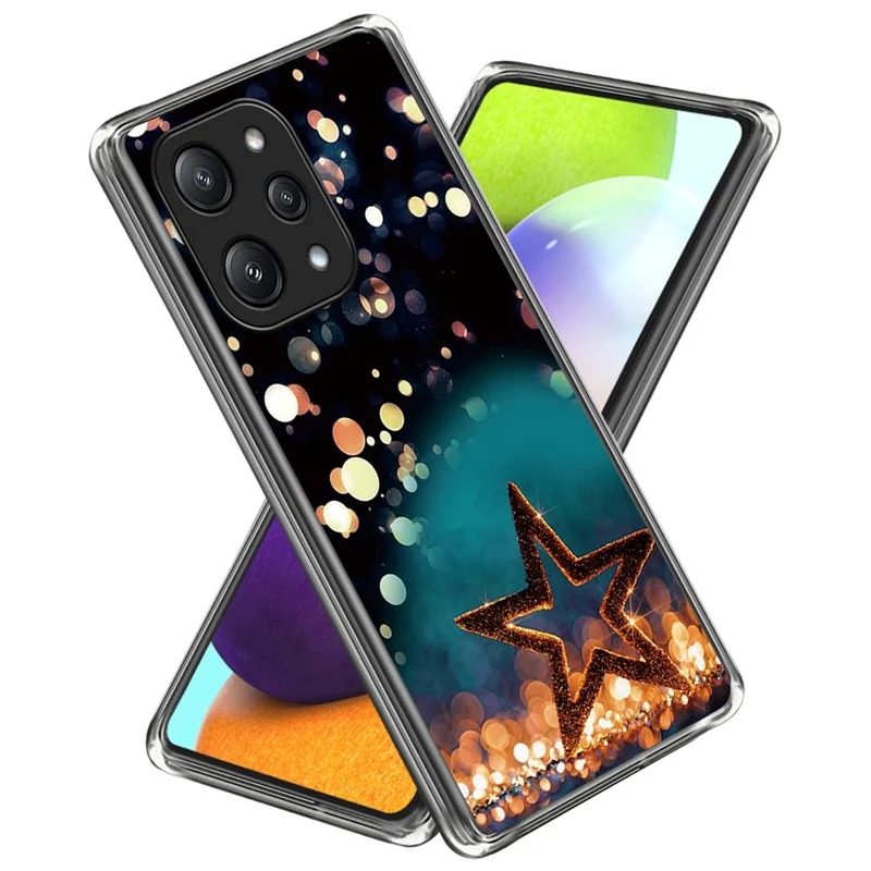 For Xiaomi Redmi 12 5G (Global) / Poco M6 Pro 5G Case Pattern Printing TPU Phone Cover - Five-Pointed Star