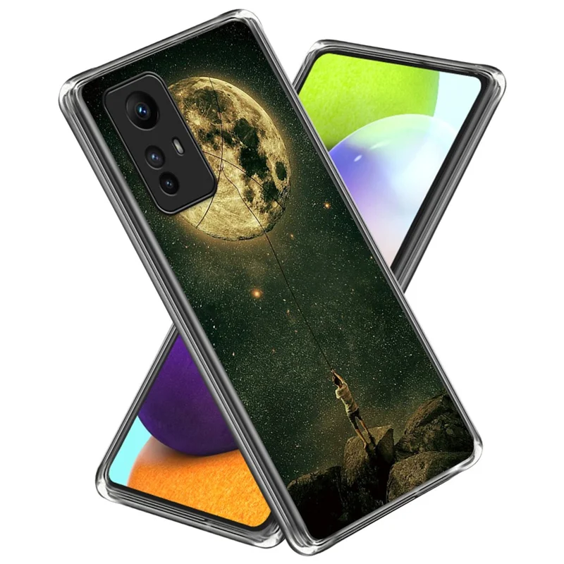 For Xiaomi Redmi Note 12S 4G Pattern Printing TPU Case Slim Phone Cover - Moon