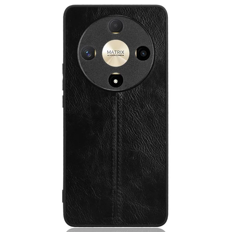 Чехол для телефона For Honor X9b 5G / Magic6 Lite 5G, кожаное покрытие TPU+PC с линией строчки - черный