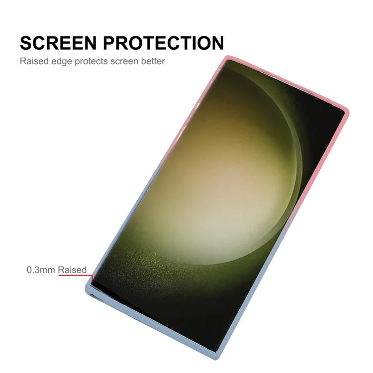 ENAKY HAT PRINCE For Samsung Galaxy S24 Ultra Magnetic Silicone Case with Lens Protector - Pink+Blue