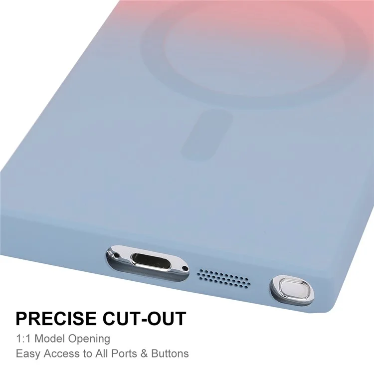 ENAKY HAT PRINCE For Samsung Galaxy S24 Ultra Magnetic Silicone Case with Lens Protector - Pink+Blue