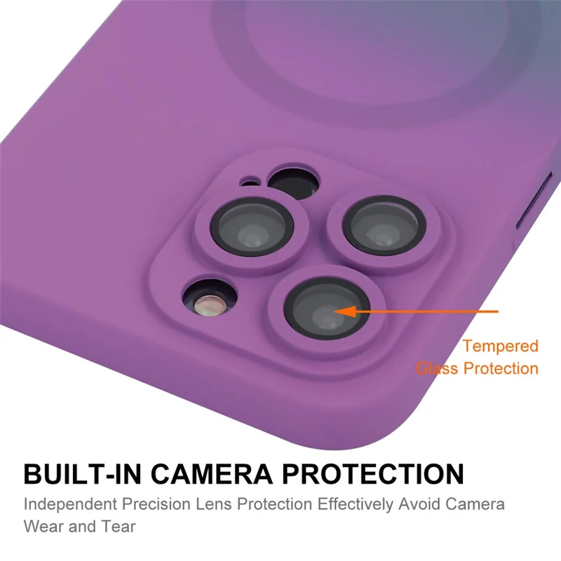 ENAKY HAT PRINCE For iPhone 13 Pro Magnetic Case Silicone Phone Cover - Purple+Blue