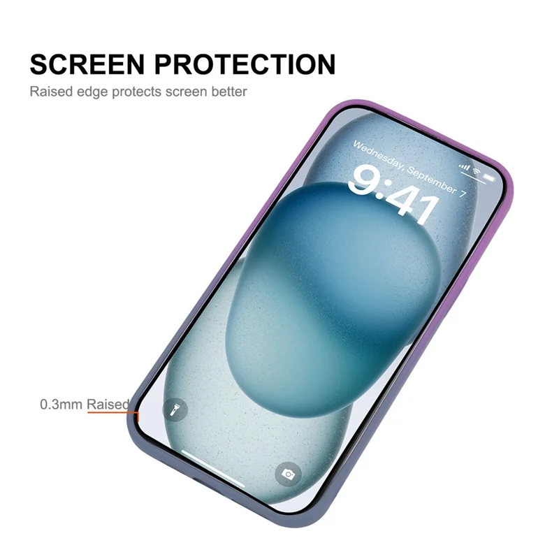 ENAKY HAT PRINCE For iPhone 13 Pro Max Magnetic Case Dual Color Silicone Phone Cover - Purple+Blue