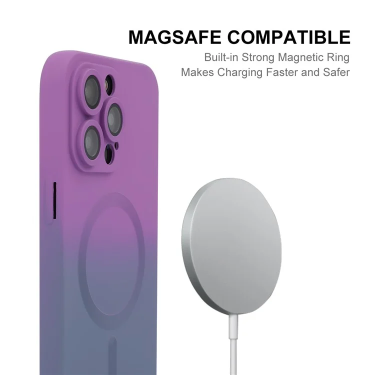 ENAKY HAT PRINCE For iPhone 15 Pro Magnetic Case Compatible with MagSafe - Purple+Blue
