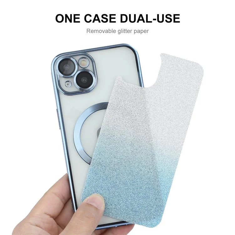 ENAKY HAT PRINCE For iPhone 14 Magnetic Case Compatible with MagSafe Glitter TPU Cover - Blue