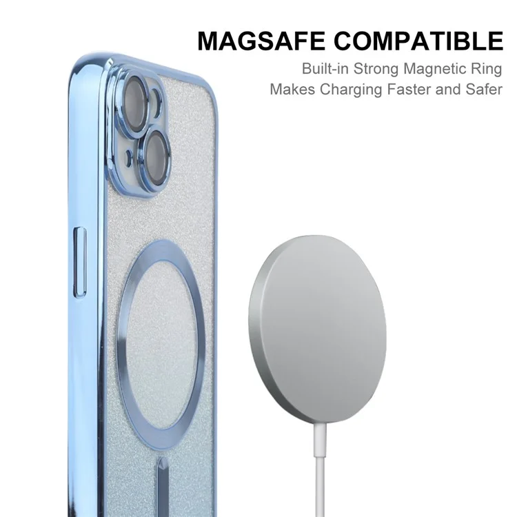 ENAKY HAT PRINCE For iPhone 14 Magnetic Case Compatible with MagSafe Glitter TPU Cover - Blue