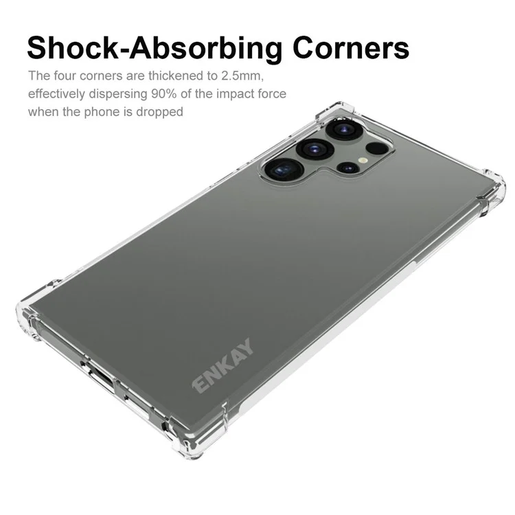 ENKAY HAT PRINCE Für Samsung Galaxy S24 Ultra HD Clear Case Anti-drop Verstärkte Ecken Schale