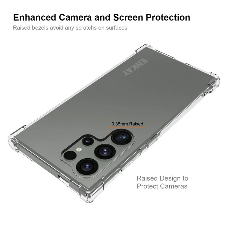 ENKAY HAT PRINCE Für Samsung Galaxy S24 Ultra HD Clear Case Anti-drop Verstärkte Ecken Schale
