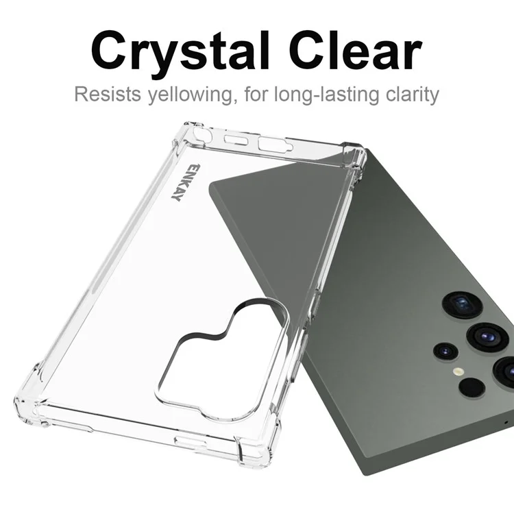 ENKAY HAT PRINCE Für Samsung Galaxy S24 Ultra HD Clear Case Anti-drop Verstärkte Ecken Schale
