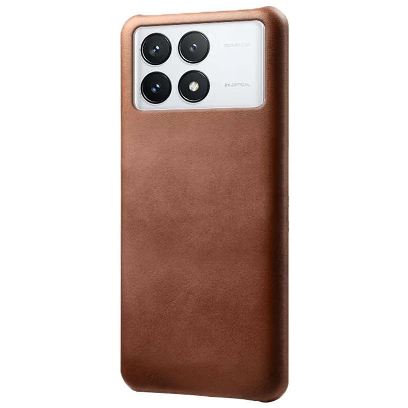 For Xiaomi Poco F6 Pro 5G / Redmi K70 5G / K70 Pro 5G Slim-Fit PU Leather Coated PC Cover Anti-Scratch Phone Case - Brown