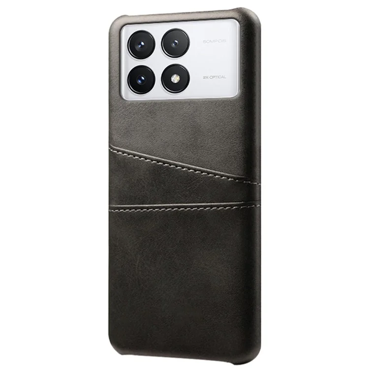 Funda para teléfono móvil Xiaomi Redmi K70E 5G / Poco X6 Pro 5G - Cuero PU+PC duro con ranuras para tarjetas, tapa trasera - Negro